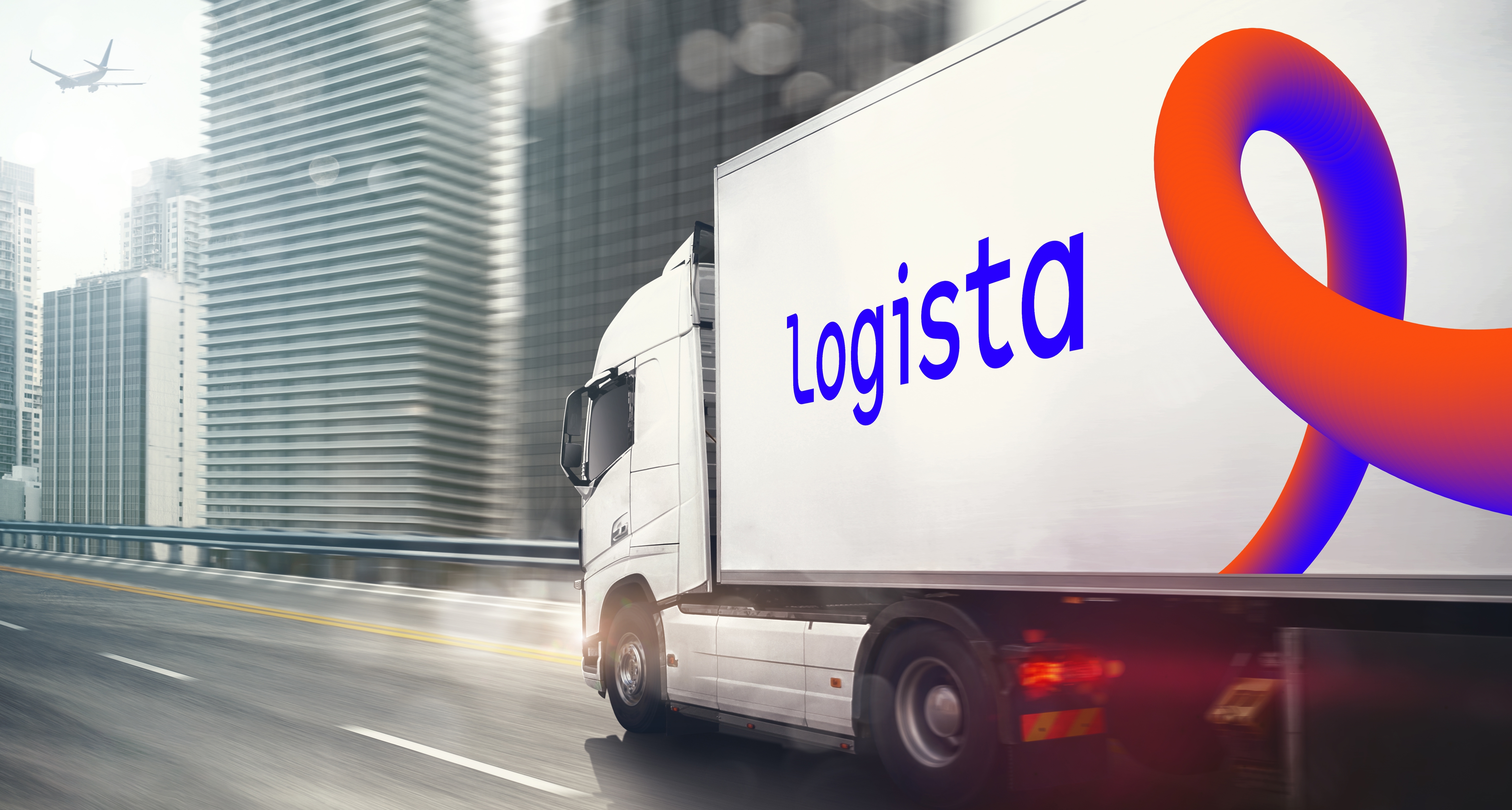 Camion corporativo de Logista, referente en logística internacional.